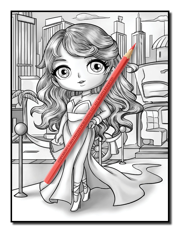 Chibi Girls Grayscale Coloring Book | Anime Coloring Pages ...