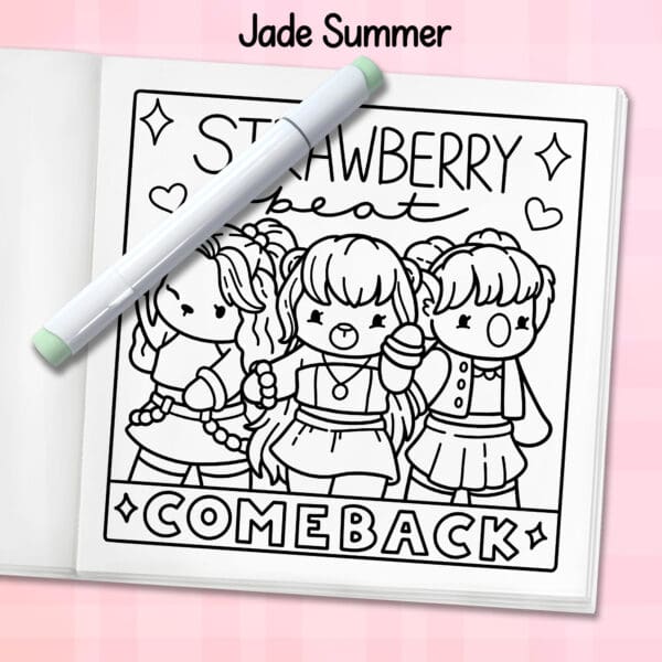 Cozy K-Pop Coloring Book - Image 8