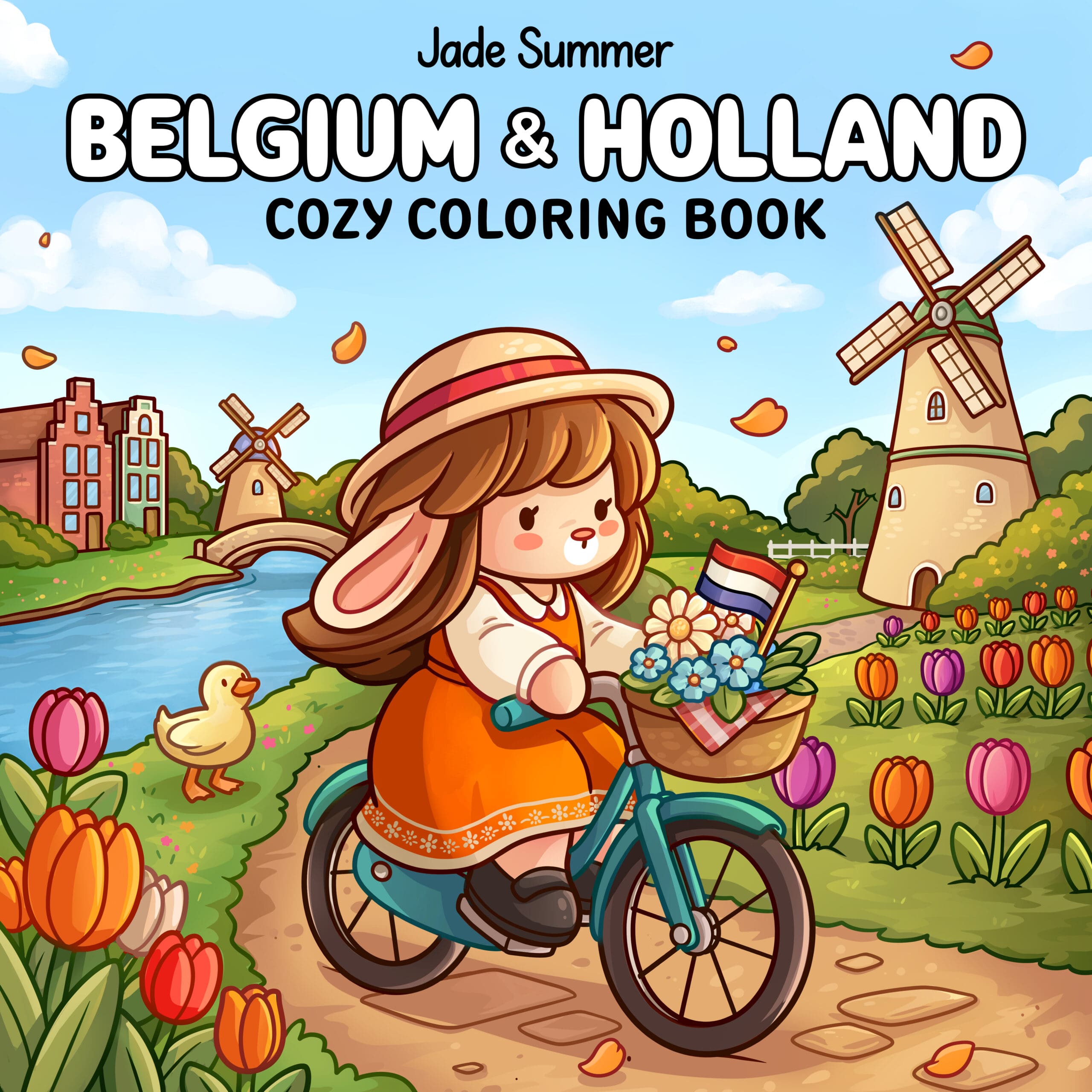 Cozy Belgium and Holland Coloring Book