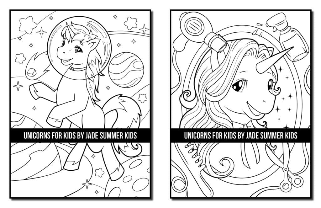 unicorns for kids coloring book digital edition – jade summer
