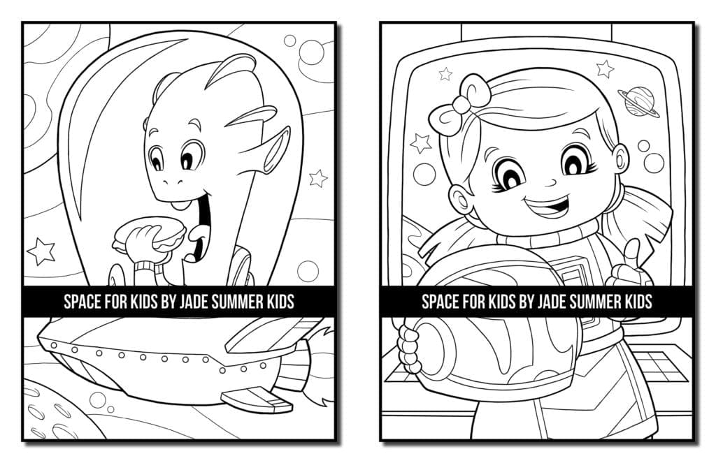 Space for Kids Coloring Book (Paperback) | Jade Summer
