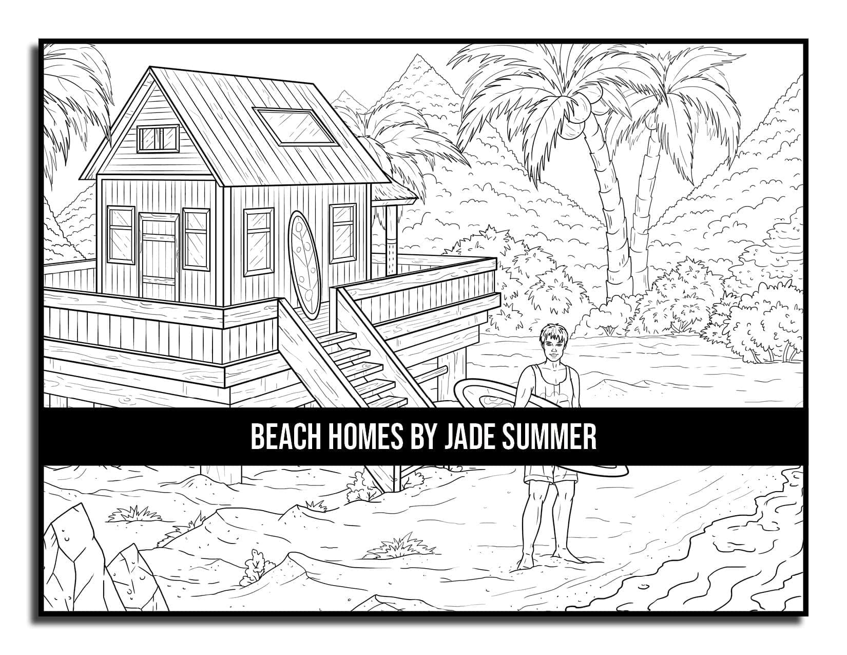Beach Homes Coloring Book | Jade Summer