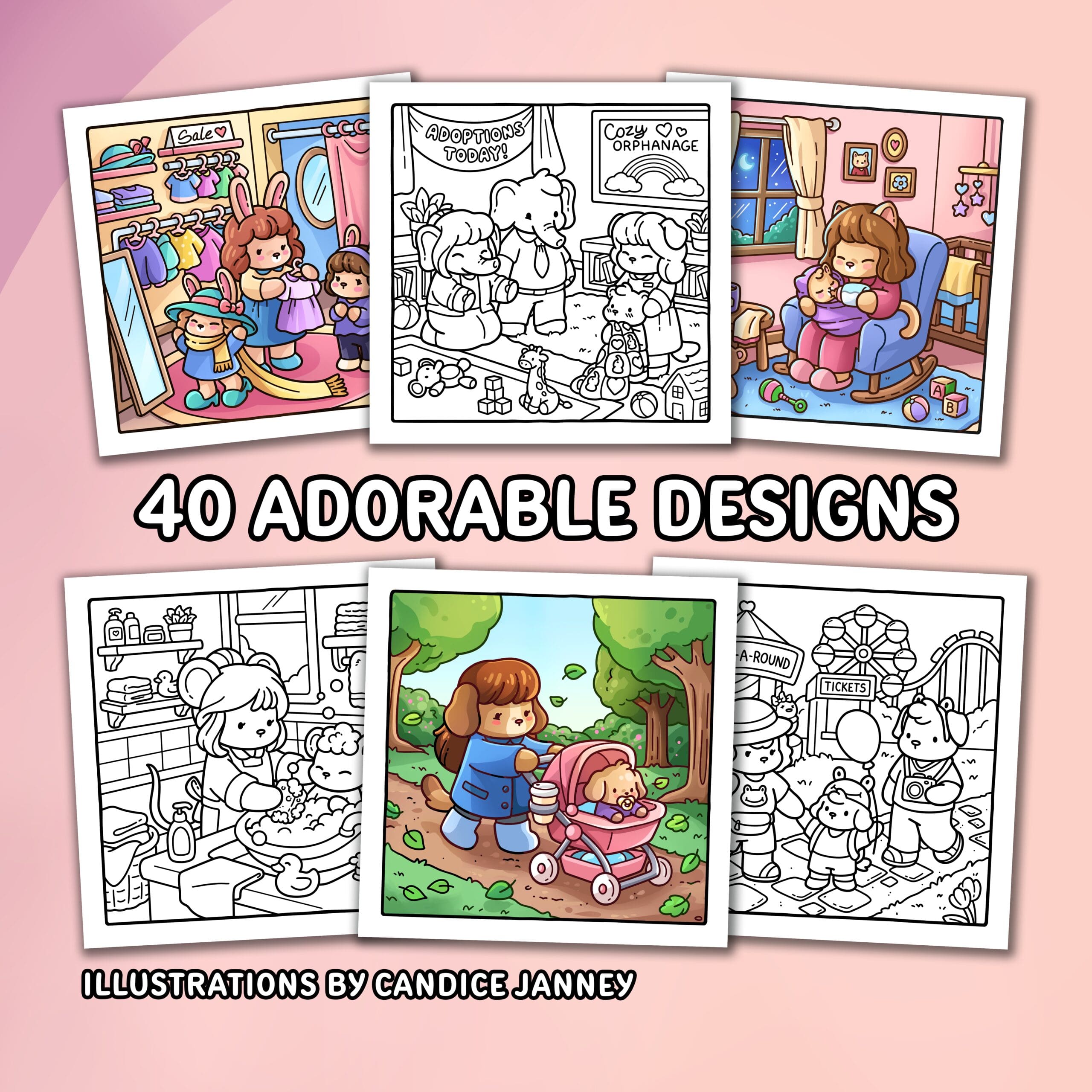 Cozy Moms Coloring Book - Image 2