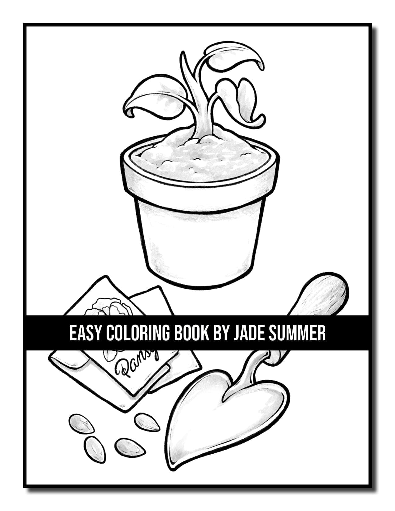 Easy Coloring Book: Large Print Designs for Adults and Seniors with 50  Simple Images of Animals, Flowers, Food, Objects, and More!