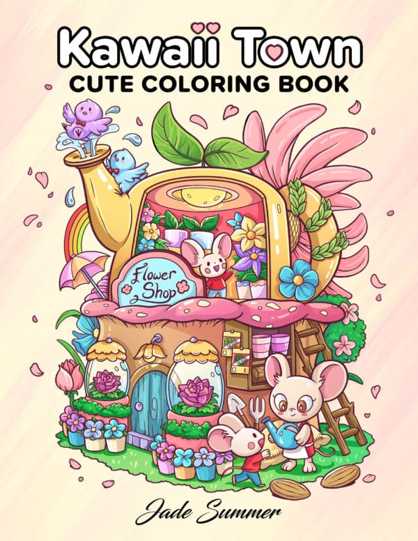 Kawaii Town Coloring Book