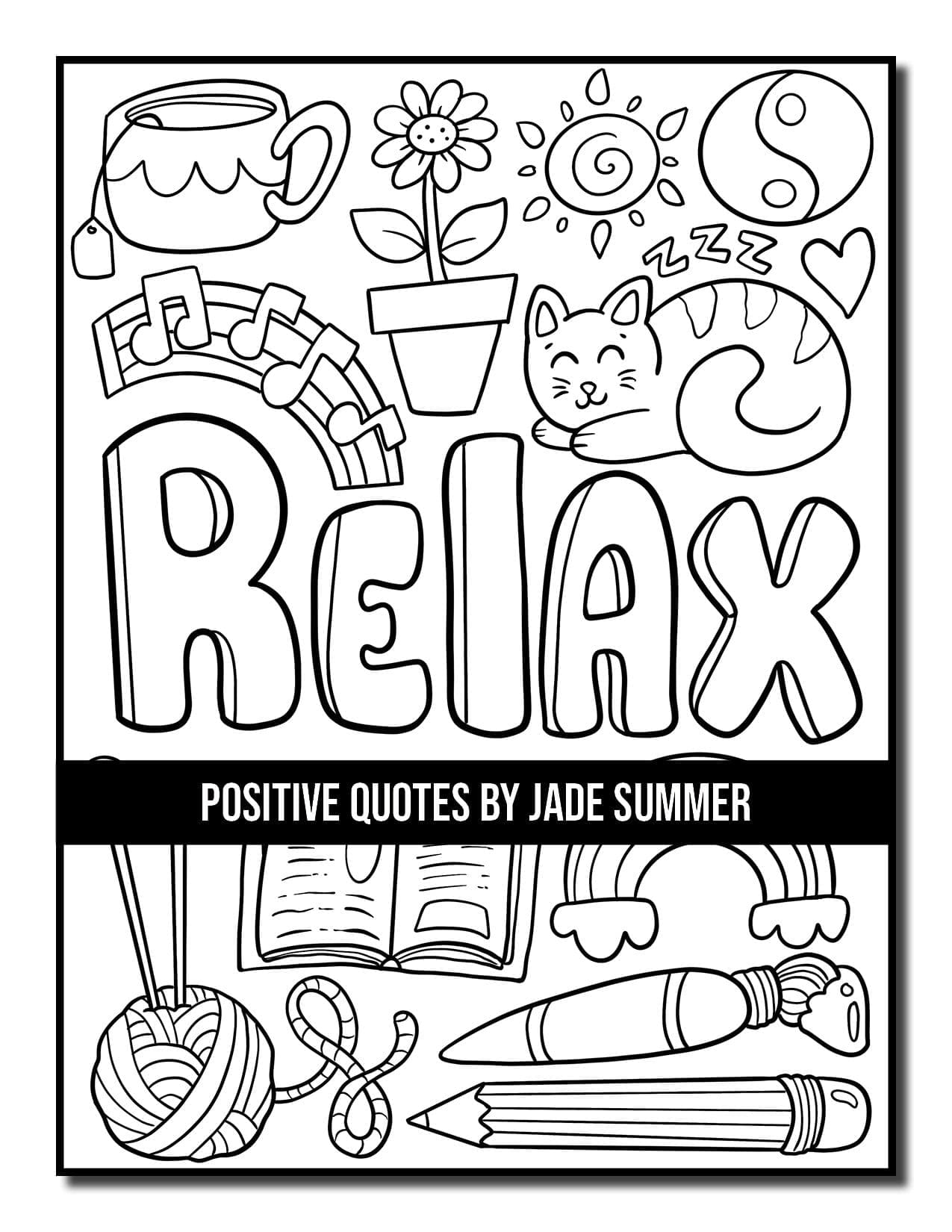 Positive Quotes Coloring Book | Jade Summer