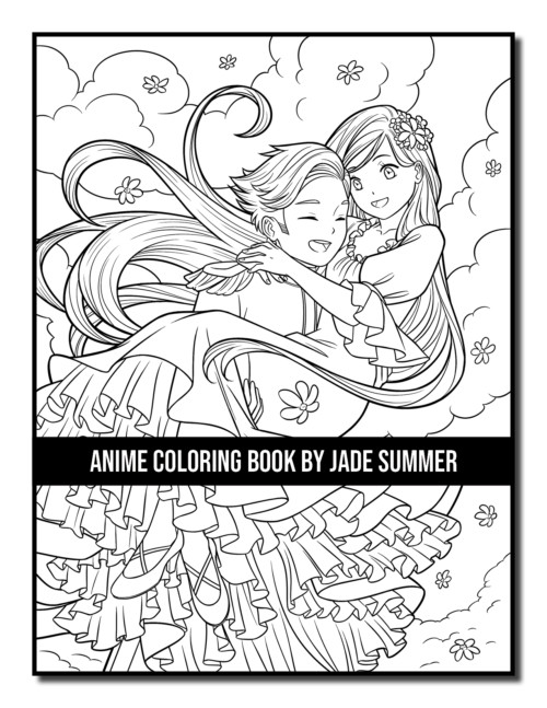 Detailed Anime Coloring Book Image Digital Art Detailed Anime Coloring Book Image Digital Art
