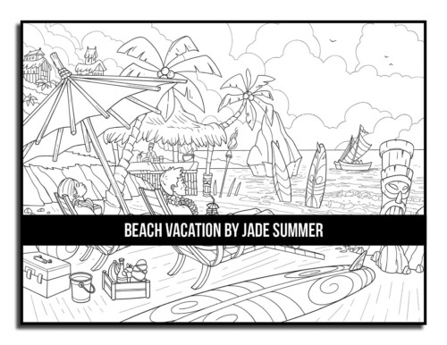 Beach Vacation Coloring Book | Jade Summer