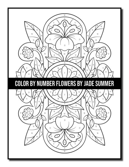 color by numbers flowers for adults