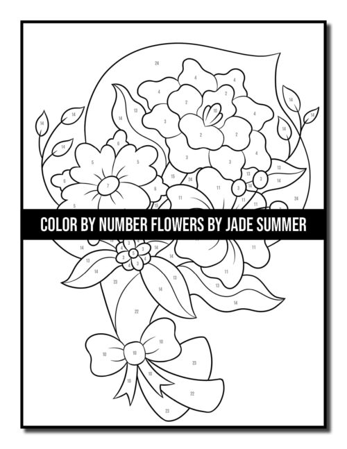 color by number worksheets garden flowers