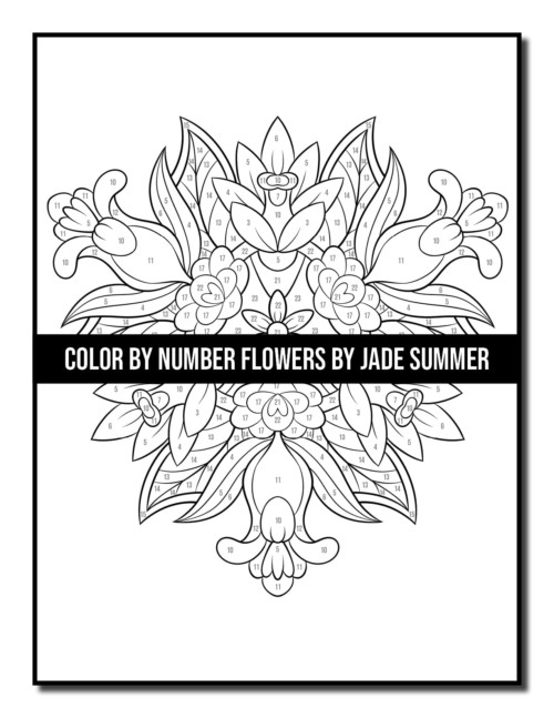 Color by Number Flowers Coloring Book | Jade Summer