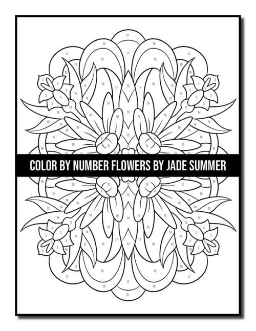 color by numbers for adults flowers