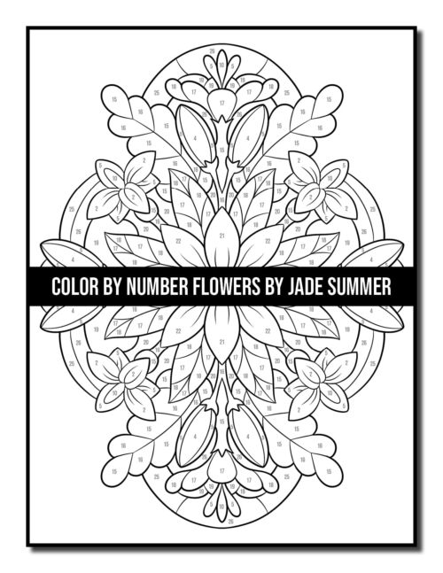 Color by Number Flowers Coloring Book – Jade Summer
