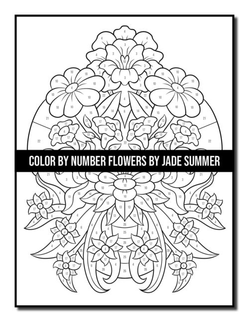 flower color by number difficult free